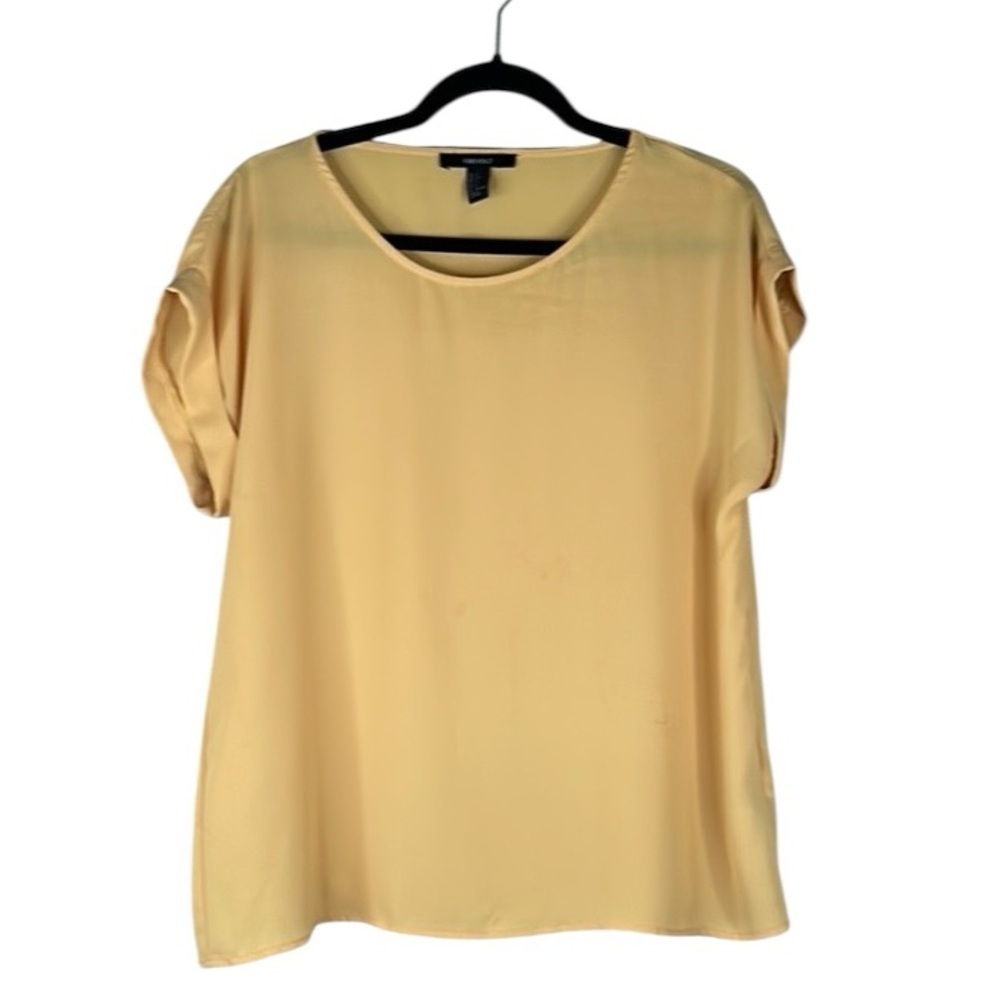 Forever 21 Mustard Yellow Business Career Casual‎ Short Sleeve Top Size Small